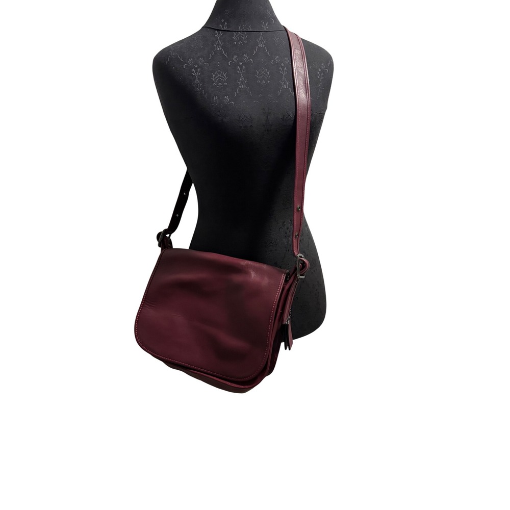 Coach 75th Anniversary Limited Edition Burgundy Leather Saddle Bag Crossbody